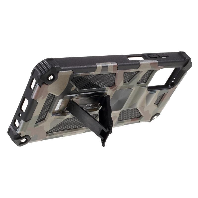 Camouflage odolný hybridní kryt na mobil Samsung Galaxy A03s (166.6 x 75.9 x 9.1mm) - armádní zelená