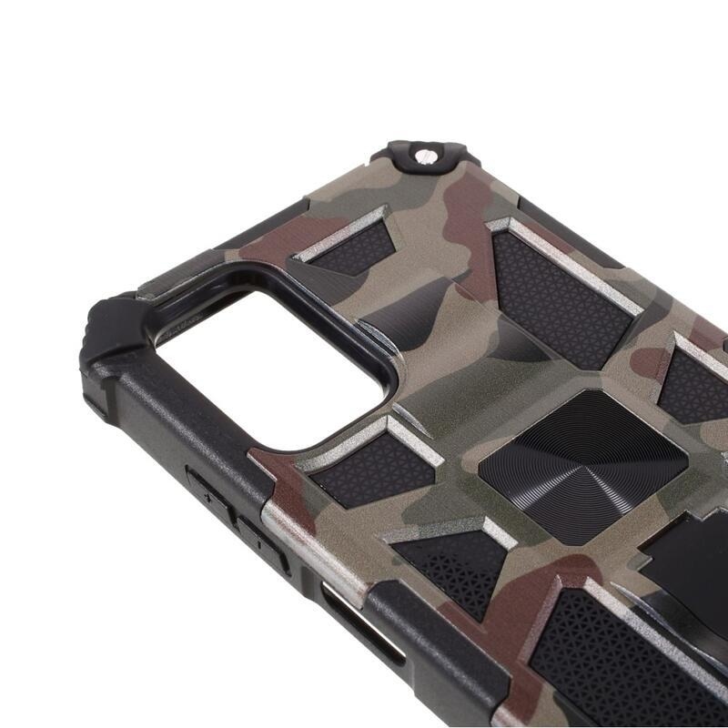 Camouflage odolný hybridní kryt na mobil Samsung Galaxy A03s (166.6 x 75.9 x 9.1mm) - armádní zelená