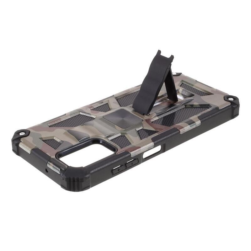 Camouflage odolný hybridní kryt na mobil Samsung Galaxy A03s (166.6 x 75.9 x 9.1mm) - armádní zelená