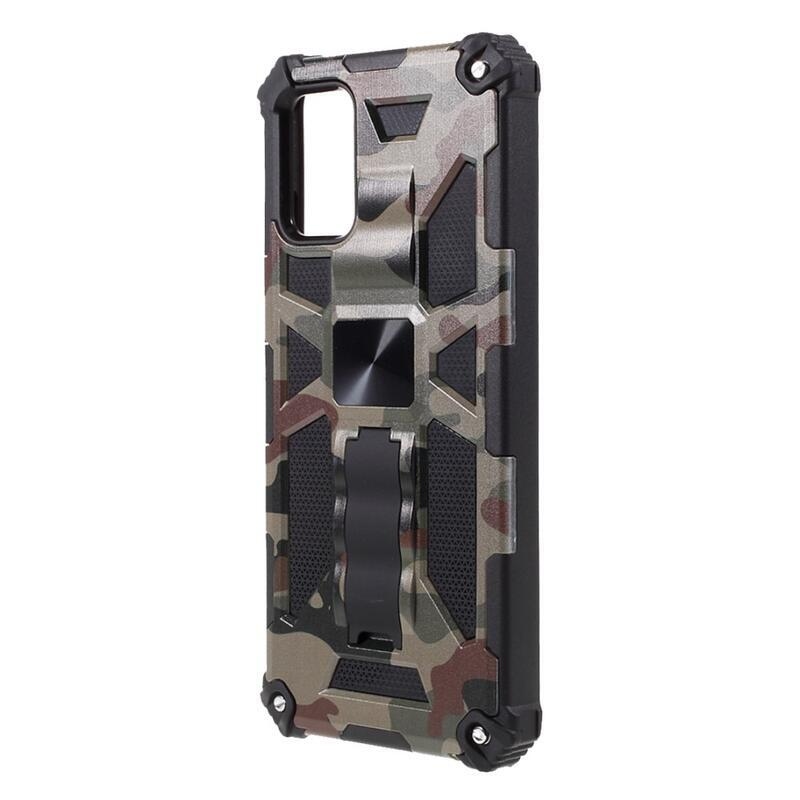 Camouflage odolný hybridní kryt na mobil Samsung Galaxy A03s (166.6 x 75.9 x 9.1mm) - armádní zelená