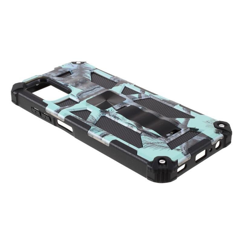 Camouflage odolný hybridní kryt na mobil Samsung Galaxy A03s (166.6 x 75.9 x 9.1mm) - mátově zelená