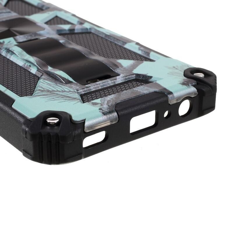 Camouflage odolný hybridní kryt na mobil Samsung Galaxy A03s (166.6 x 75.9 x 9.1mm) - mátově zelená