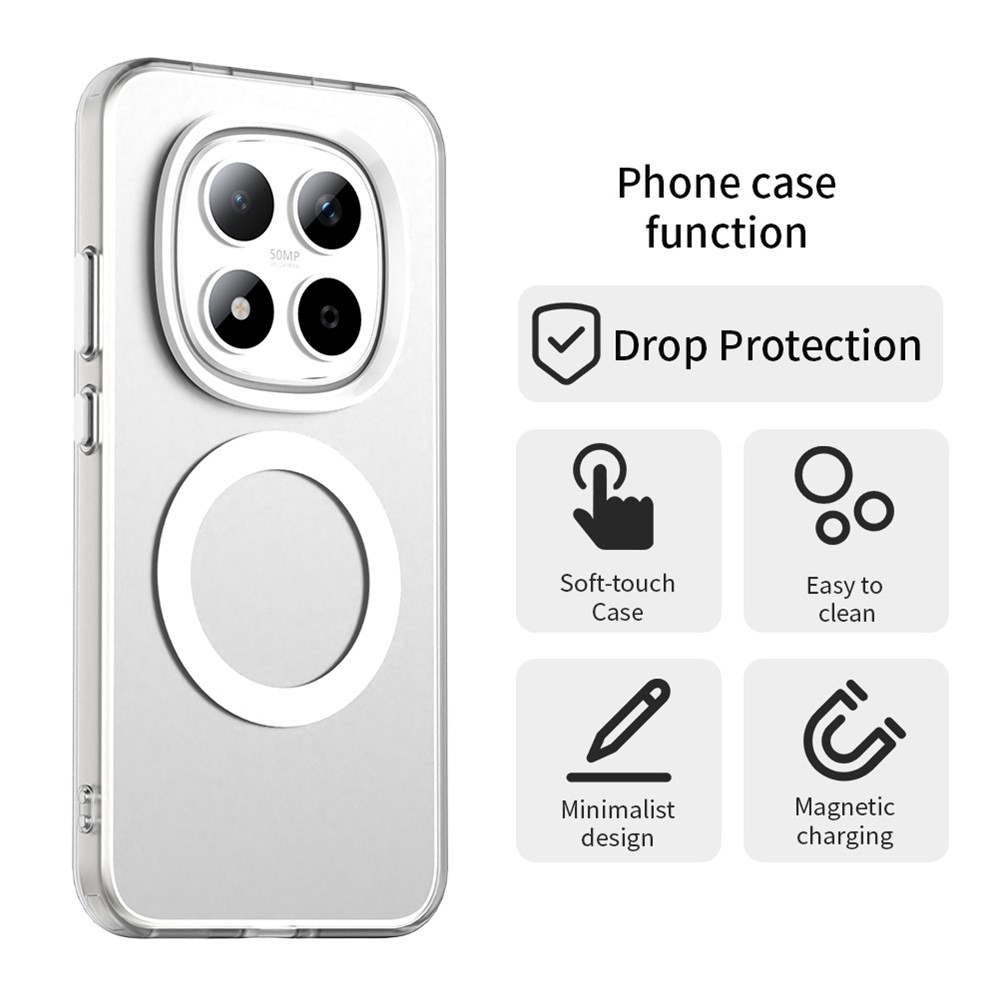 Candy gelový obal s MagSafe na Xiaomi Redmi Note 15 Pro 5G - bílý