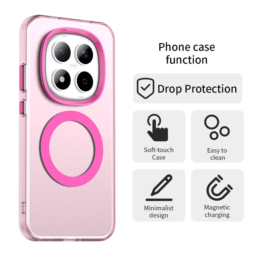 Candy gelový obal s MagSafe na Xiaomi Redmi Note 15 Pro 5G - růžový