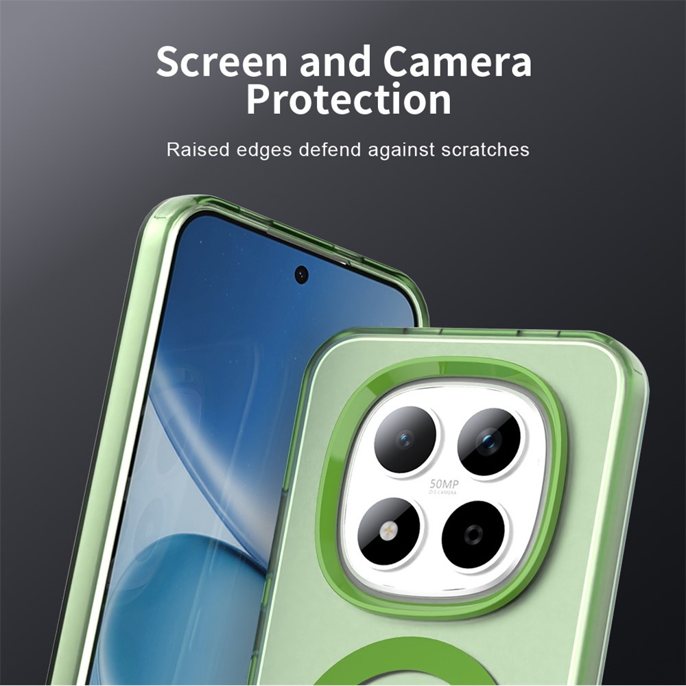 Candy gelový obal s MagSafe na Xiaomi Redmi Note 15 Pro 5G - zelený