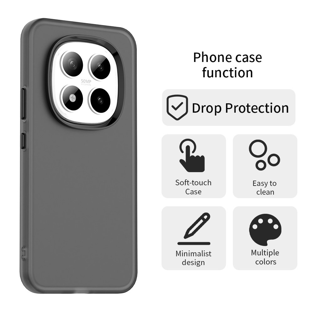 Candys matný gelový obal na Xiaomi Redmi Note 15 Pro 5G - černý