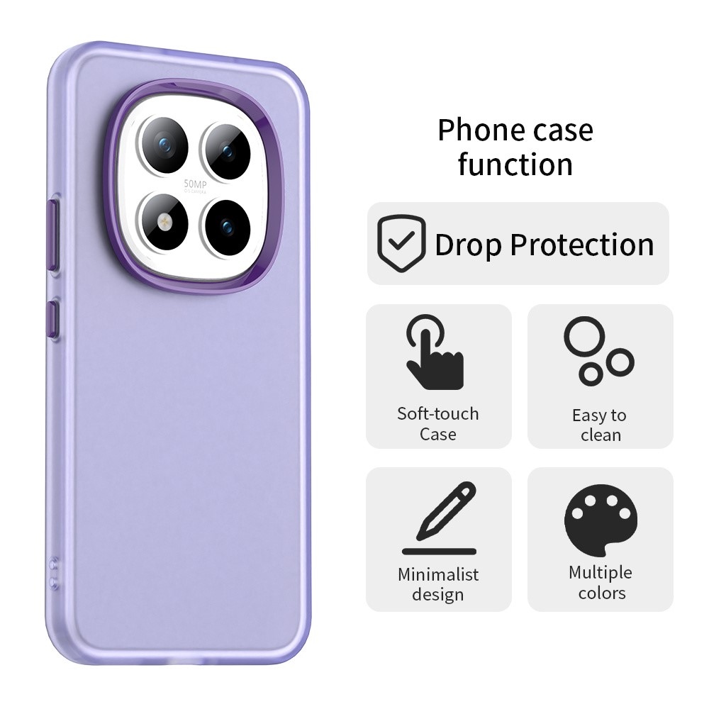 Candys matný gelový obal na Xiaomi Redmi Note 15 Pro 5G - fialový