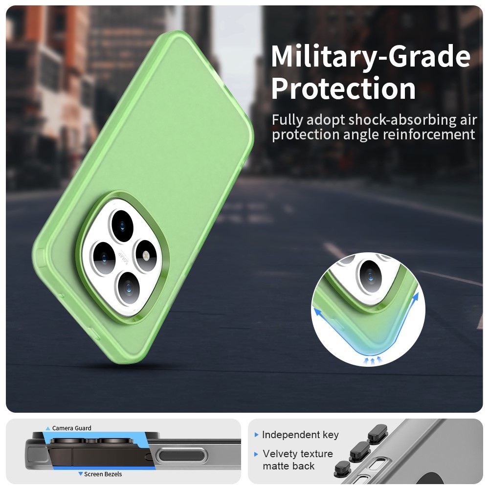 Candys matný gelový obal na Xiaomi Redmi Note 15 Pro 5G - zelený