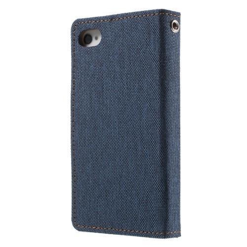 Canvas PU kožené/textilní pouzdro na iPhone 4s a 4 - jeans