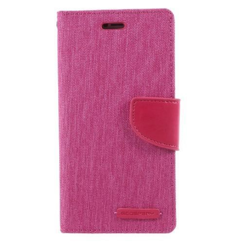 Canvas PU kožené/textilní pouzdro na iPhone X - rose