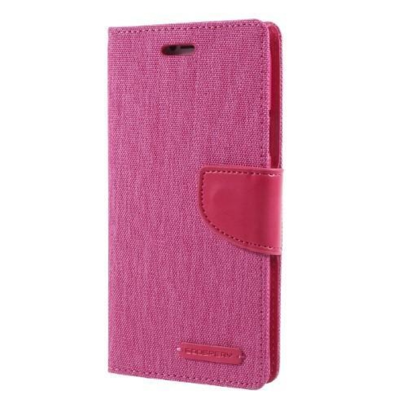 Canvas PU kožené/textilní pouzdro na iPhone X - rose