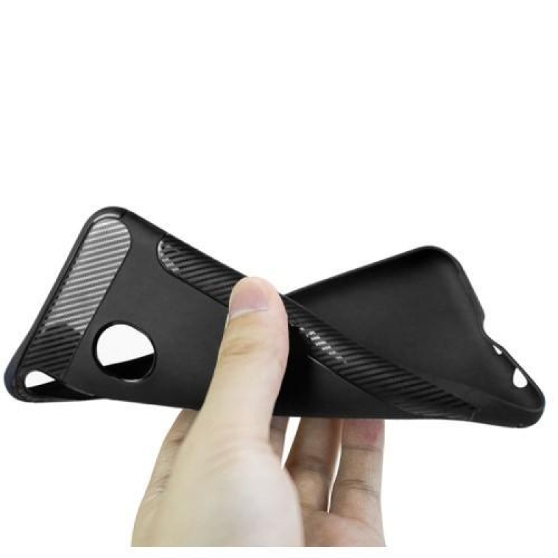 Carbon Fiber protiskluzový gelový obal na mobil Samsung Galaxy M20 - černý