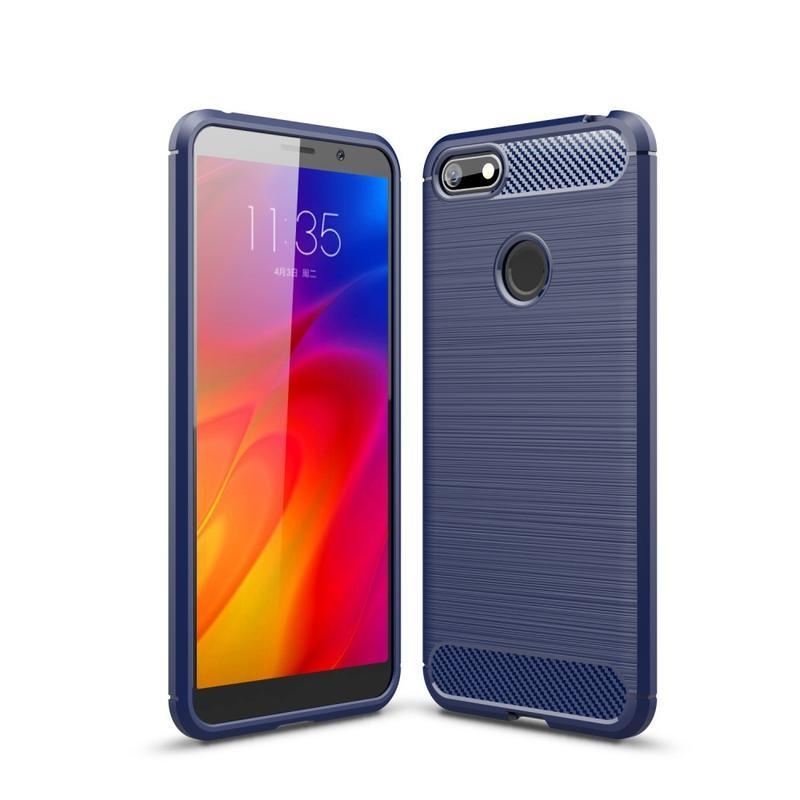 Carbon odolný gelový kryt pro mobil Motorola Moto E6 Play - modrý