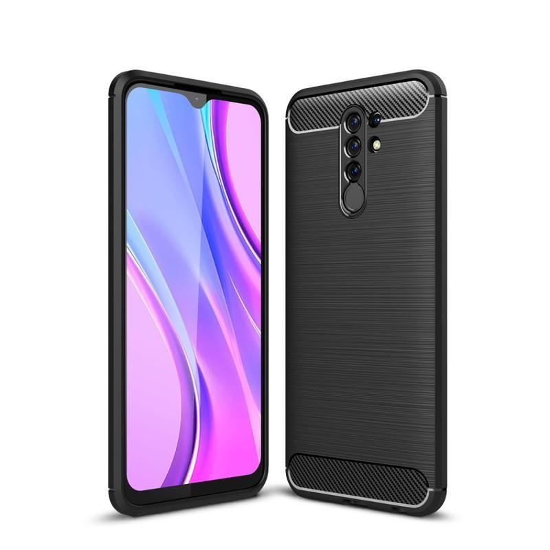 Carbon odolný gelový kryt pro mobil Xiaomi Redmi 9 - černý