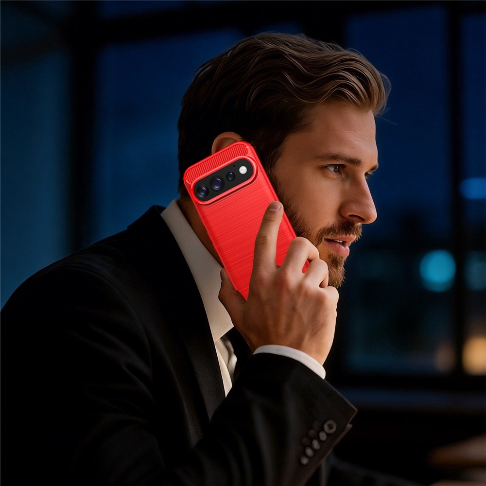 Carbon odolný gelový obal na Google Pixel 11 Pro/11 - červený