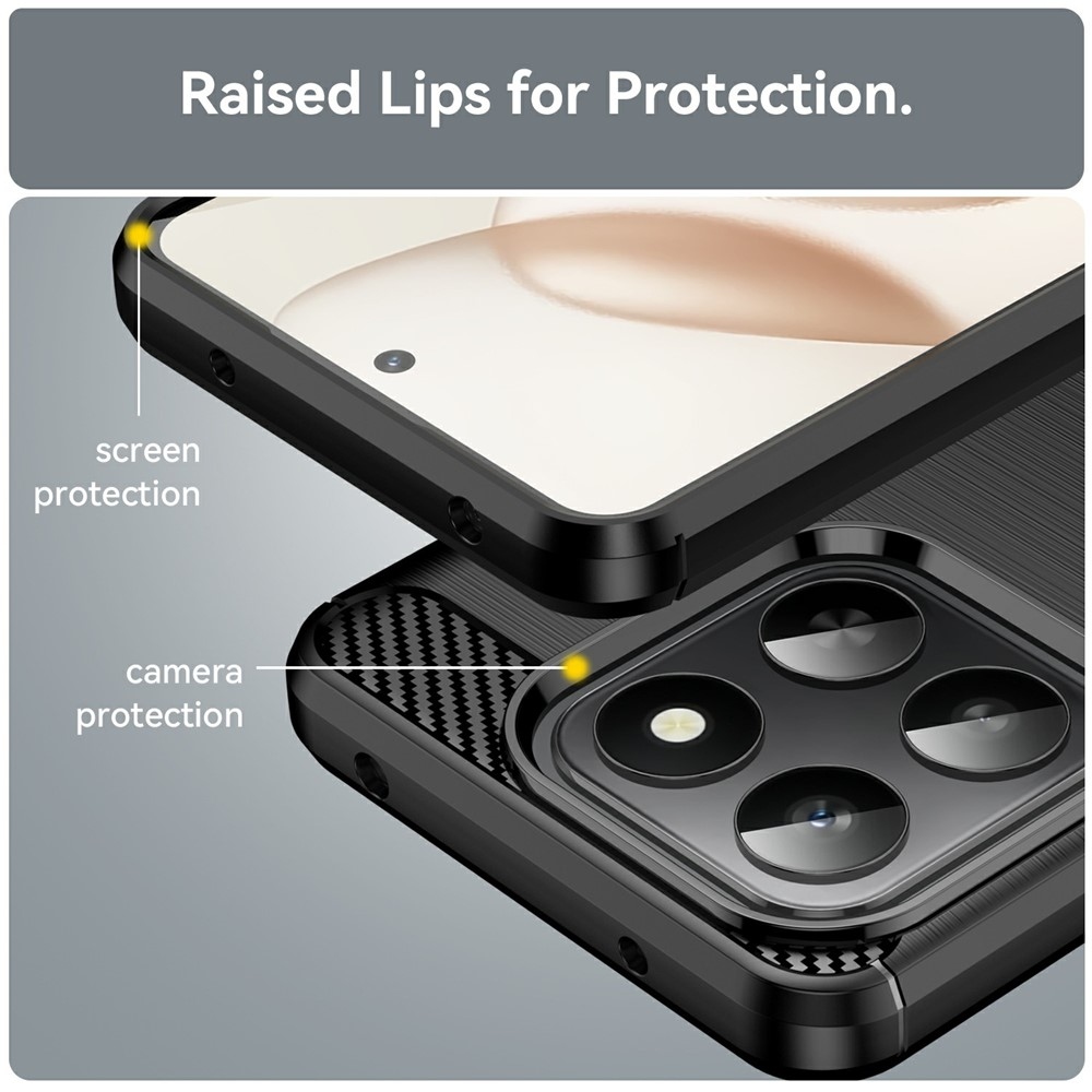 Carbon odolný gelový obal na Honor 400 Smart 5G/4G/Honor X7d - černý