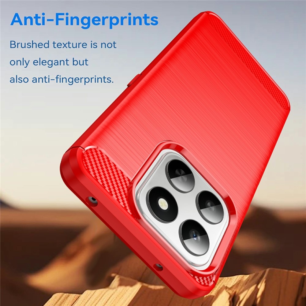 Carbon odolný gelový obal na Honor 400 Smart 5G/4G/Honor X7d - červený