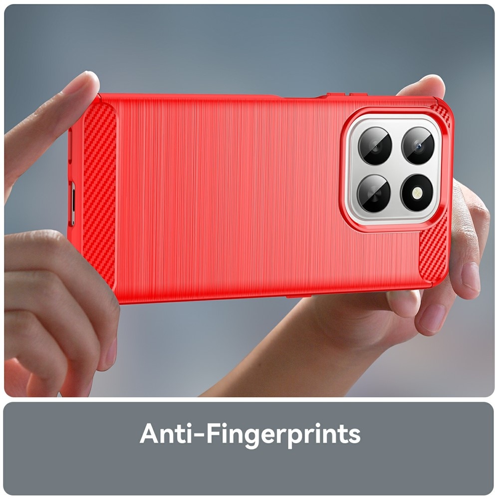 Carbon odolný gelový obal na Honor 400 Smart 5G/4G/Honor X7d - červený