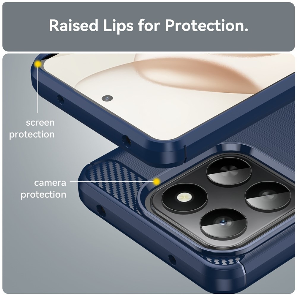 Carbon odolný gelový obal na Honor 400 Smart 5G/4G/Honor X7d - modrý