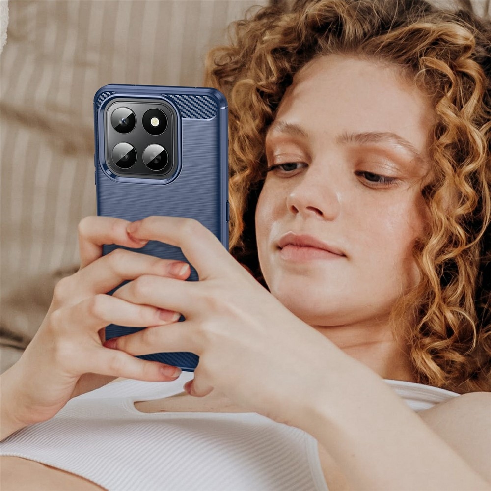 Carbon odolný gelový obal na Honor 400 Smart 5G/4G/Honor X7d - modrý
