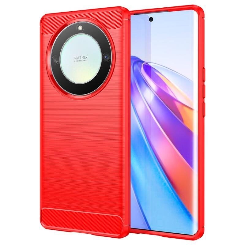 Carbon odolný gelový obal na Honor Magic 5 Lite 5G - červený