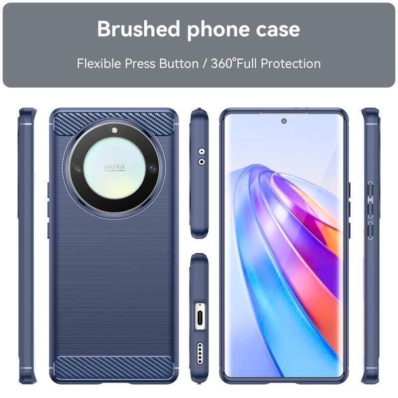 Carbon odolný gelový obal na Honor Magic 5 Lite 5G - modrý