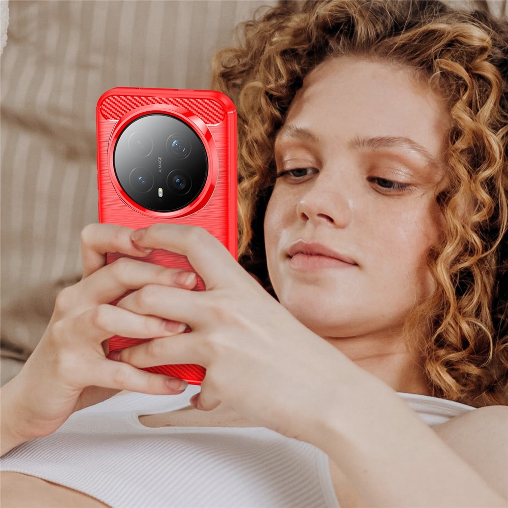 Carbon odolný gelový obal na Honor Magic 8 Pro 5G - červený