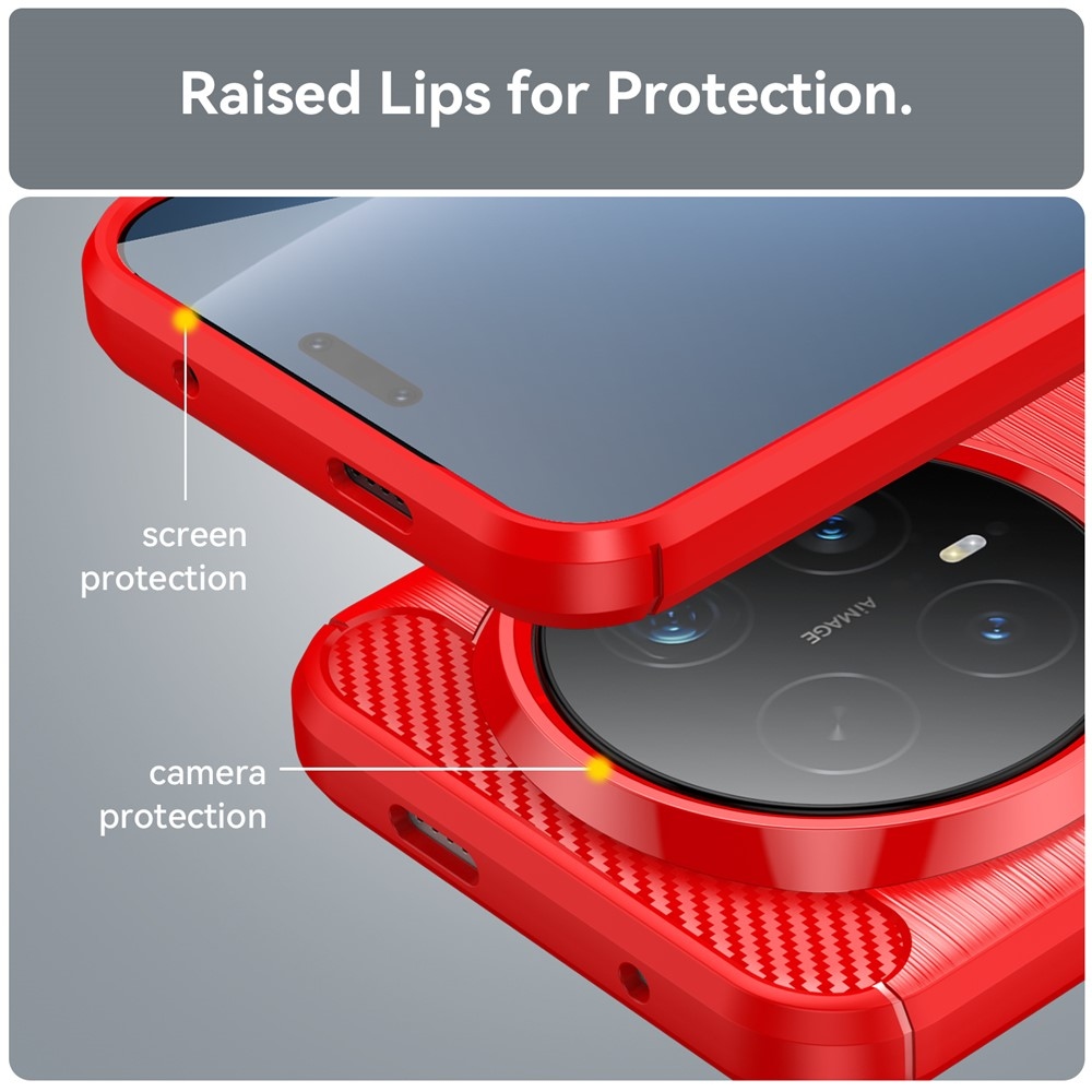 Carbon odolný gelový obal na Honor Magic 8 Pro 5G - červený