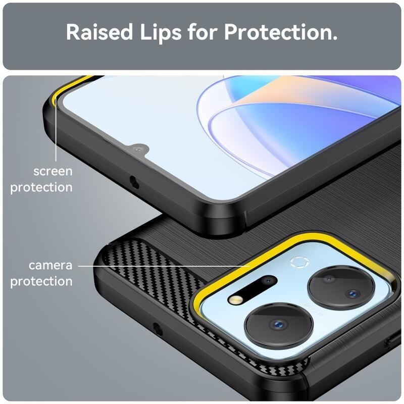 Carbon odolný gelový obal na Honor X7a - černý