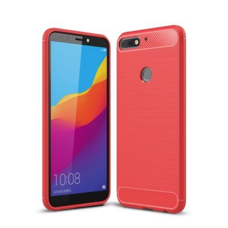 Carbon odolný gelový obal na Huawei Y7 Prime (2018) - červený