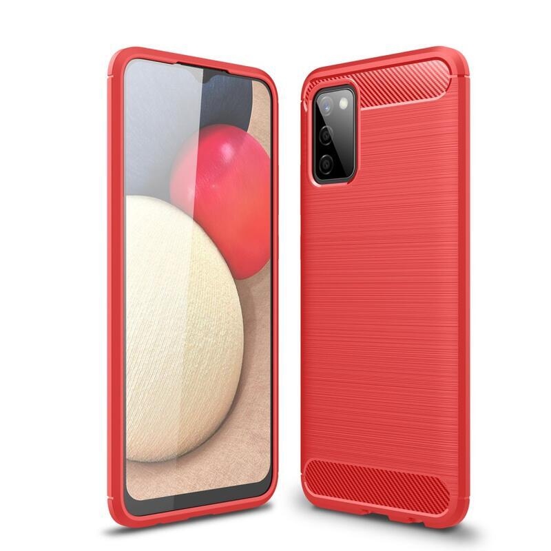 Carbon odolný gelový obal na mobil Samsung Galaxy A02s (164.2x75.9x9.1mm) - červený