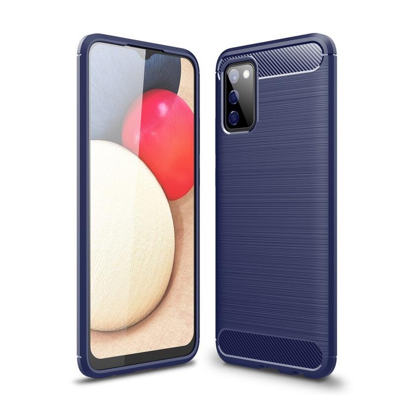 Carbon odolný gelový obal na mobil Samsung Galaxy A02s (164.2x75.9x9.1mm) - modrý