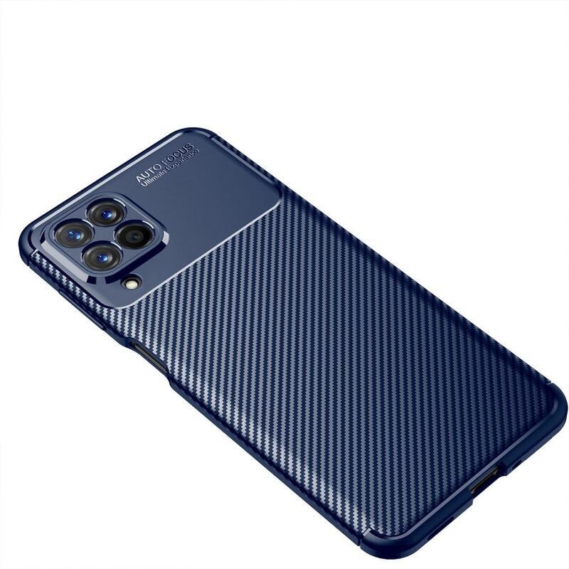 Carbon odolný gelový obal na mobil Samsung Galaxy M53 5G - modrý