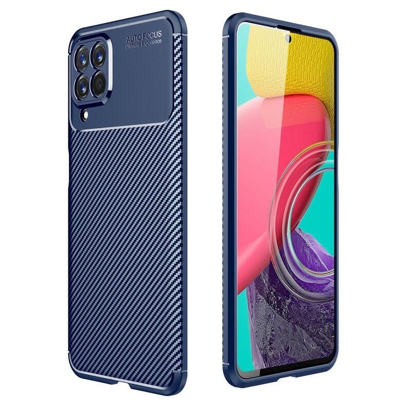 Carbon odolný gelový obal na mobil Samsung Galaxy M53 5G - modrý