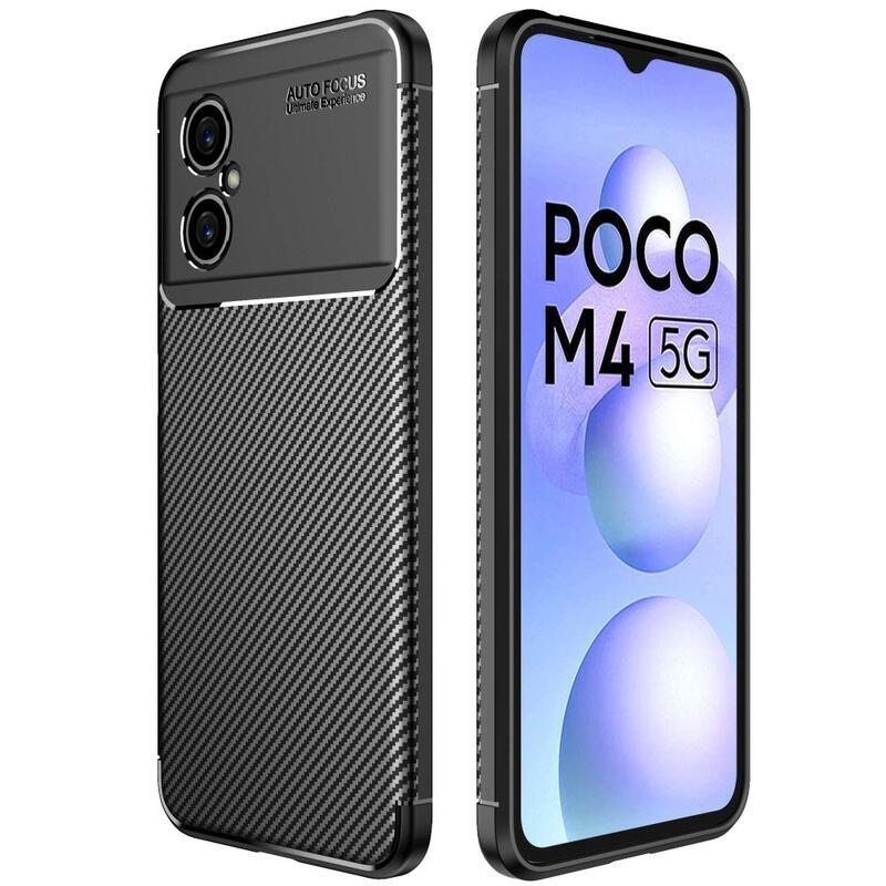 Carbon odolný gelový obal na mobil Xiaomi Poco M4 5G - černý