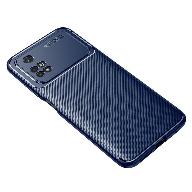 Carbon odolný gelový obal na mobil Xiaomi Poco M4 Pro 4G - modrý