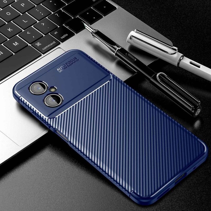 Carbon odolný gelový obal na mobil Xiaomi Poco M5 - modrý