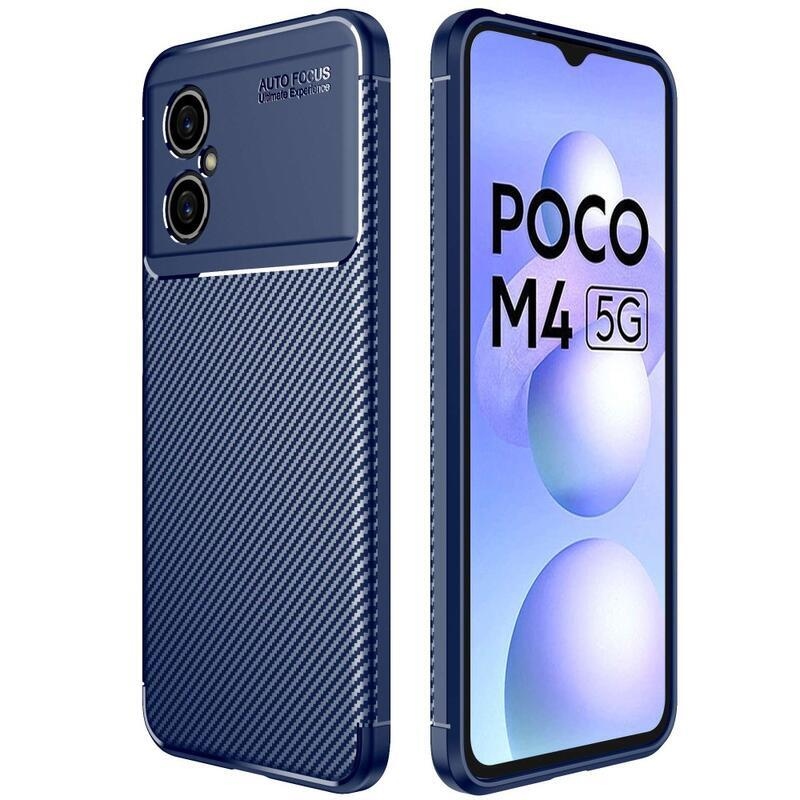 Carbon odolný gelový obal na mobil Xiaomi Poco M5 - modrý