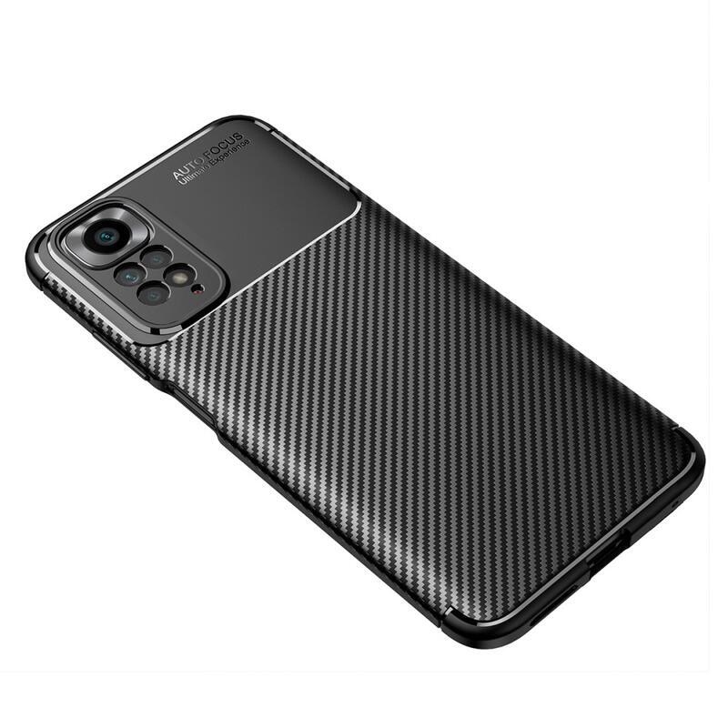 Carbon odolný gelový obal na mobil Xiaomi Redmi Note 11 4G/Note 11S 4G - černý