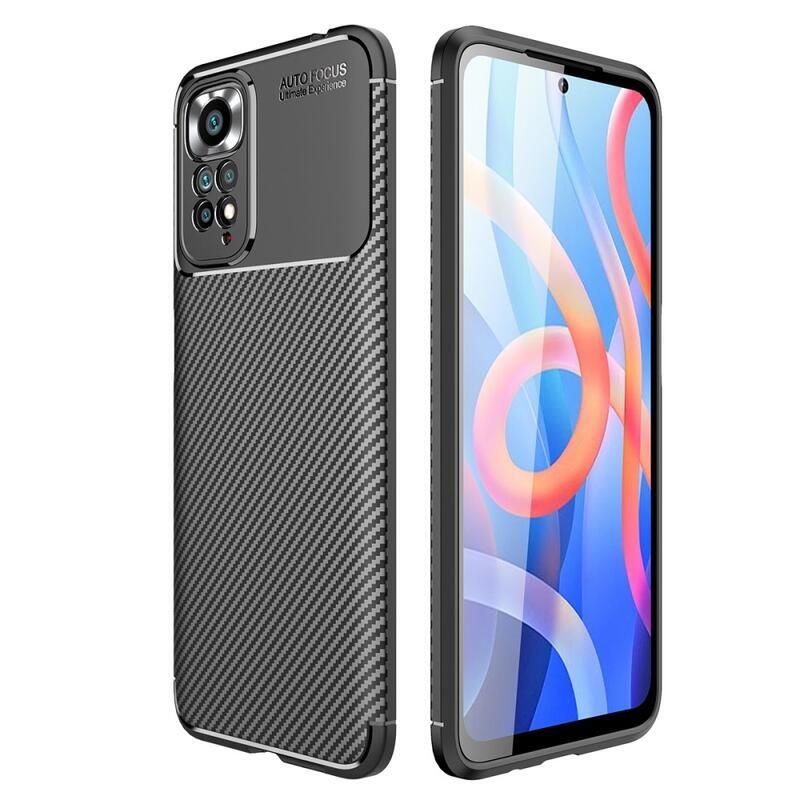 Carbon odolný gelový obal na mobil Xiaomi Redmi Note 11 4G/Note 11S 4G -  černý - Mpouzdra.cz