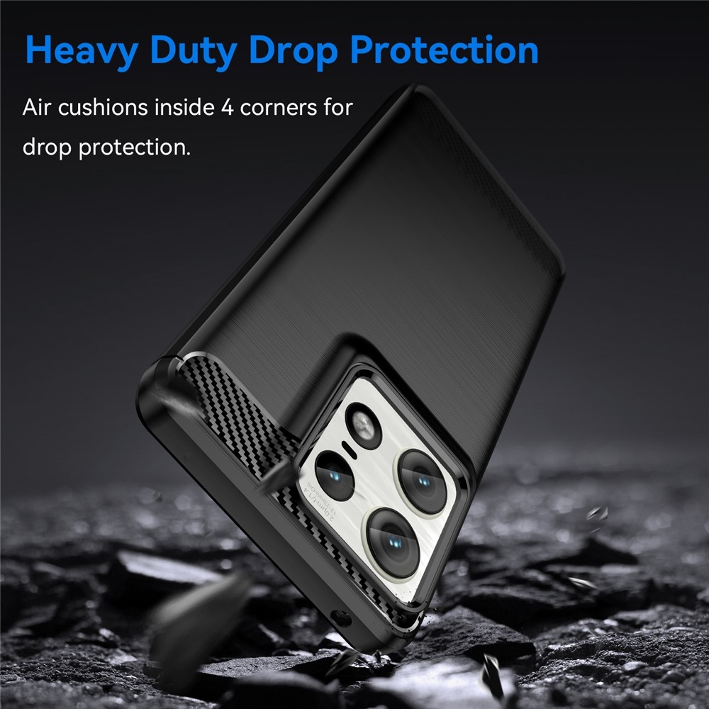 Carbon odolný gelový obal na Motorola Edge 50 Pro 5G - černý