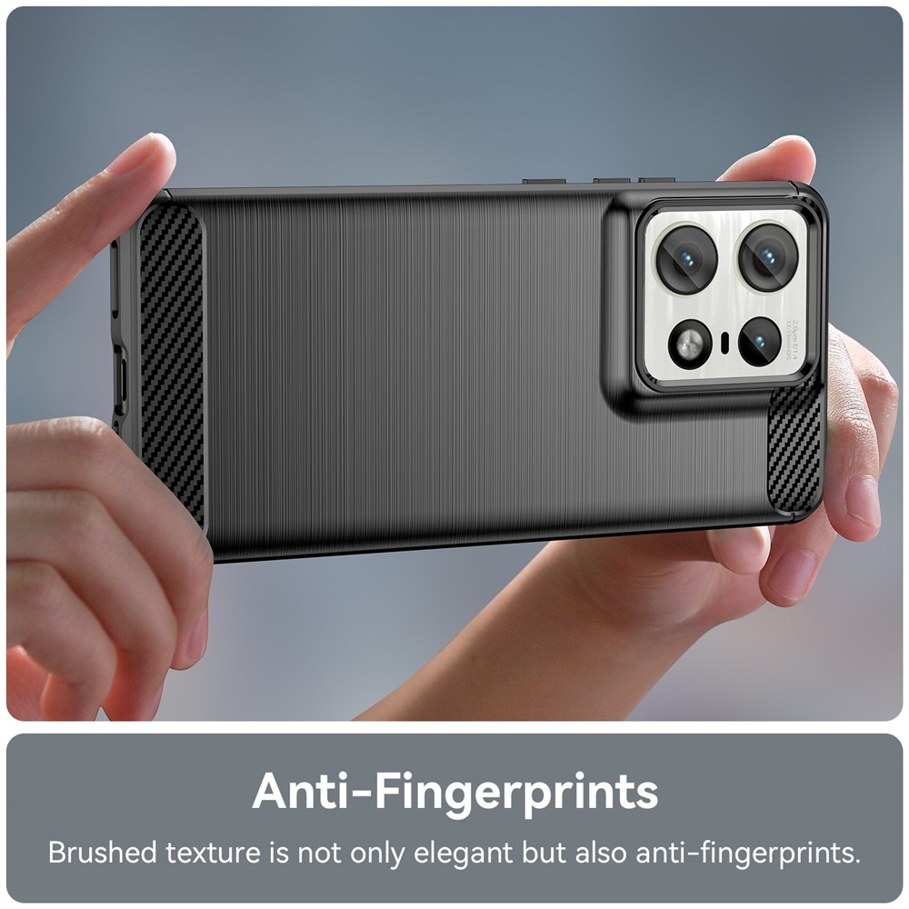 Carbon odolný gelový obal na Motorola Edge 50 Pro 5G - černý