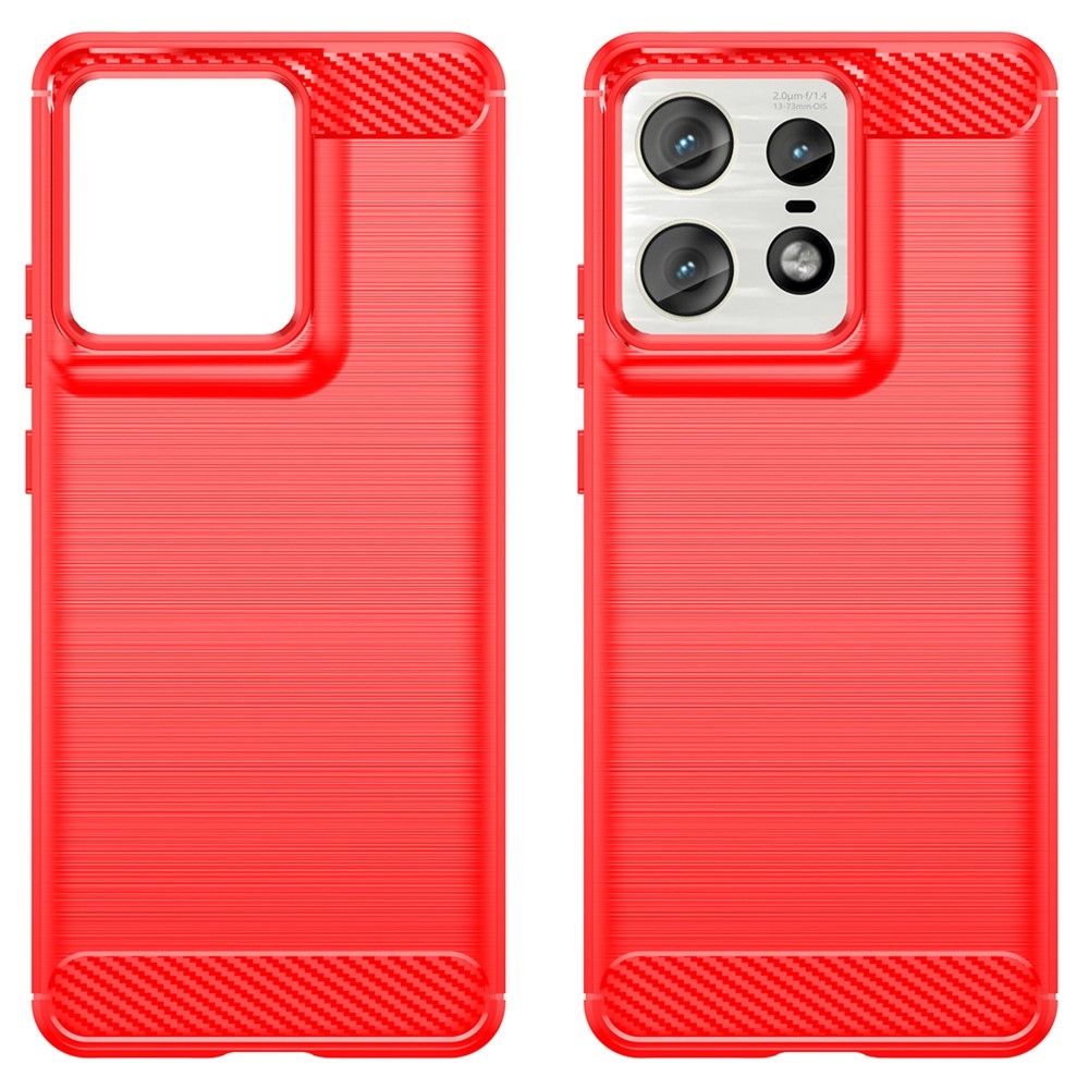 Carbon odolný gelový obal na Motorola Edge 50 Pro 5G - červený