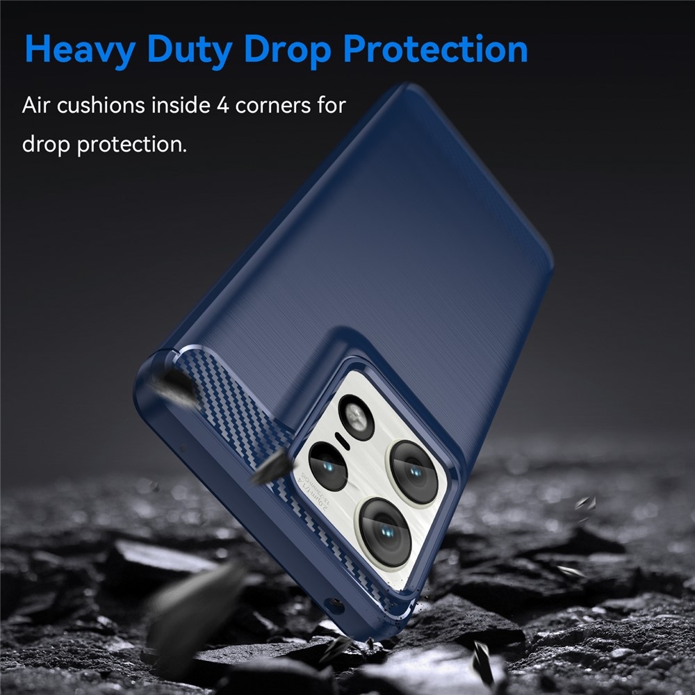 Carbon odolný gelový obal na Motorola Edge 50 Pro 5G - modrý