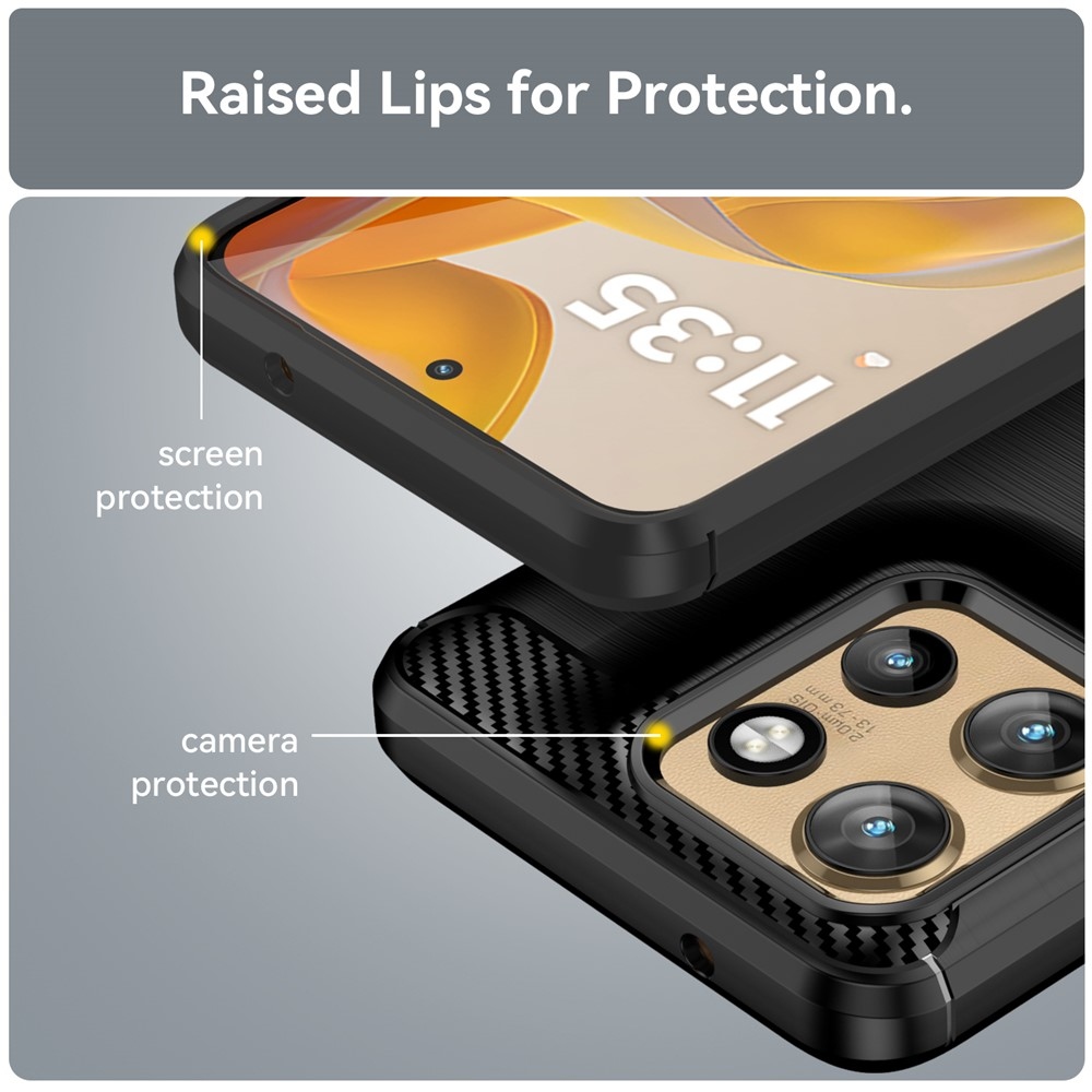 Carbon odolný gelový obal na Motorola Edge 60 Neo 5G/50 Neo 5G - černý