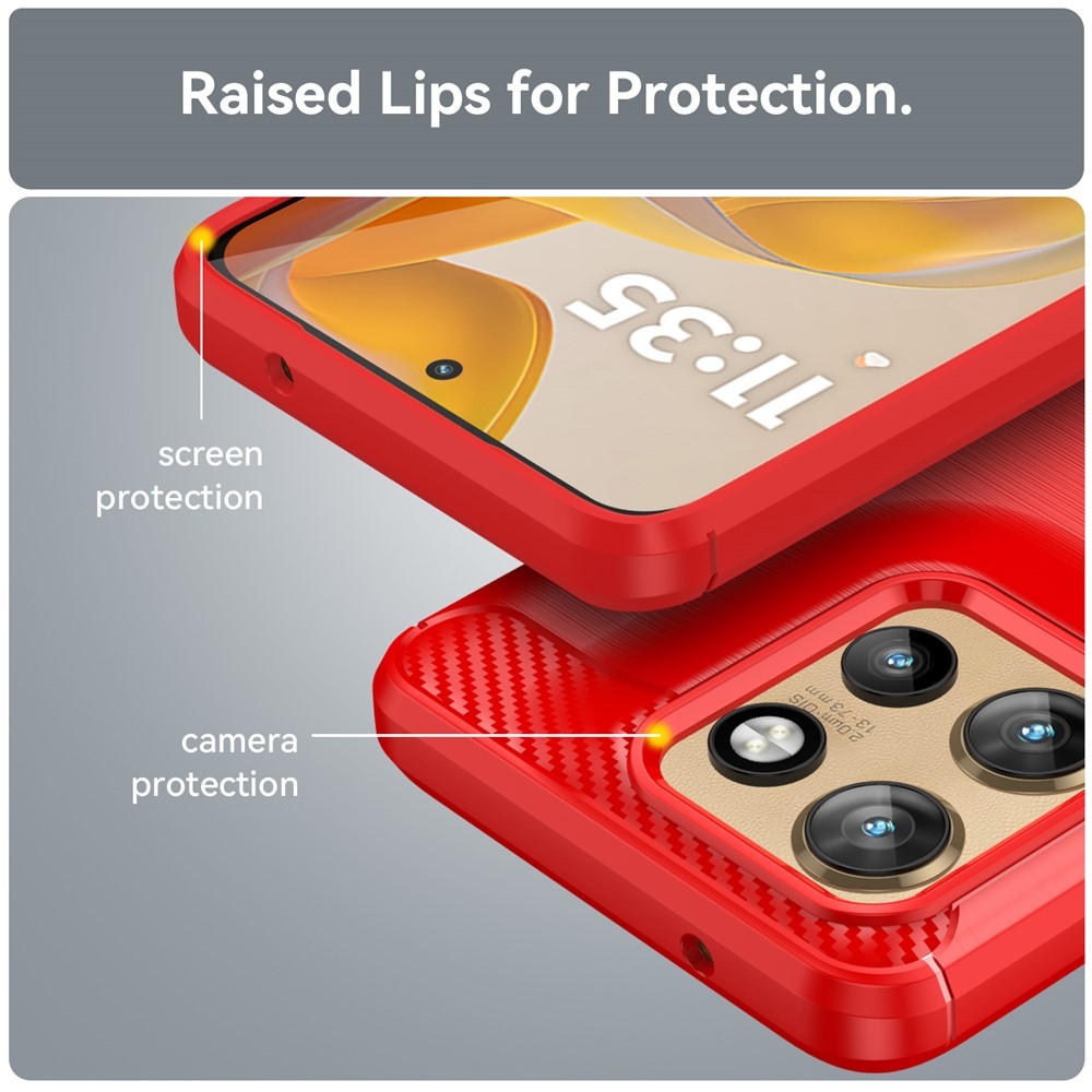 Carbon odolný gelový obal na Motorola Edge 60 Neo 5G/50 Neo 5G - červený