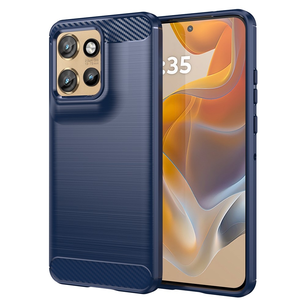 Carbon odolný gelový obal na Motorola Edge 60 Neo 5G/50 Neo 5G - modrý