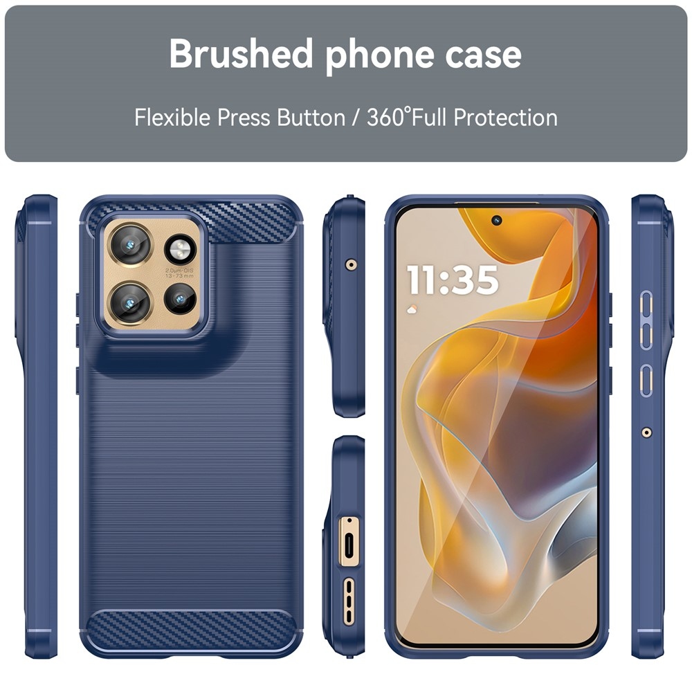 Carbon odolný gelový obal na Motorola Edge 60 Neo 5G/50 Neo 5G - modrý