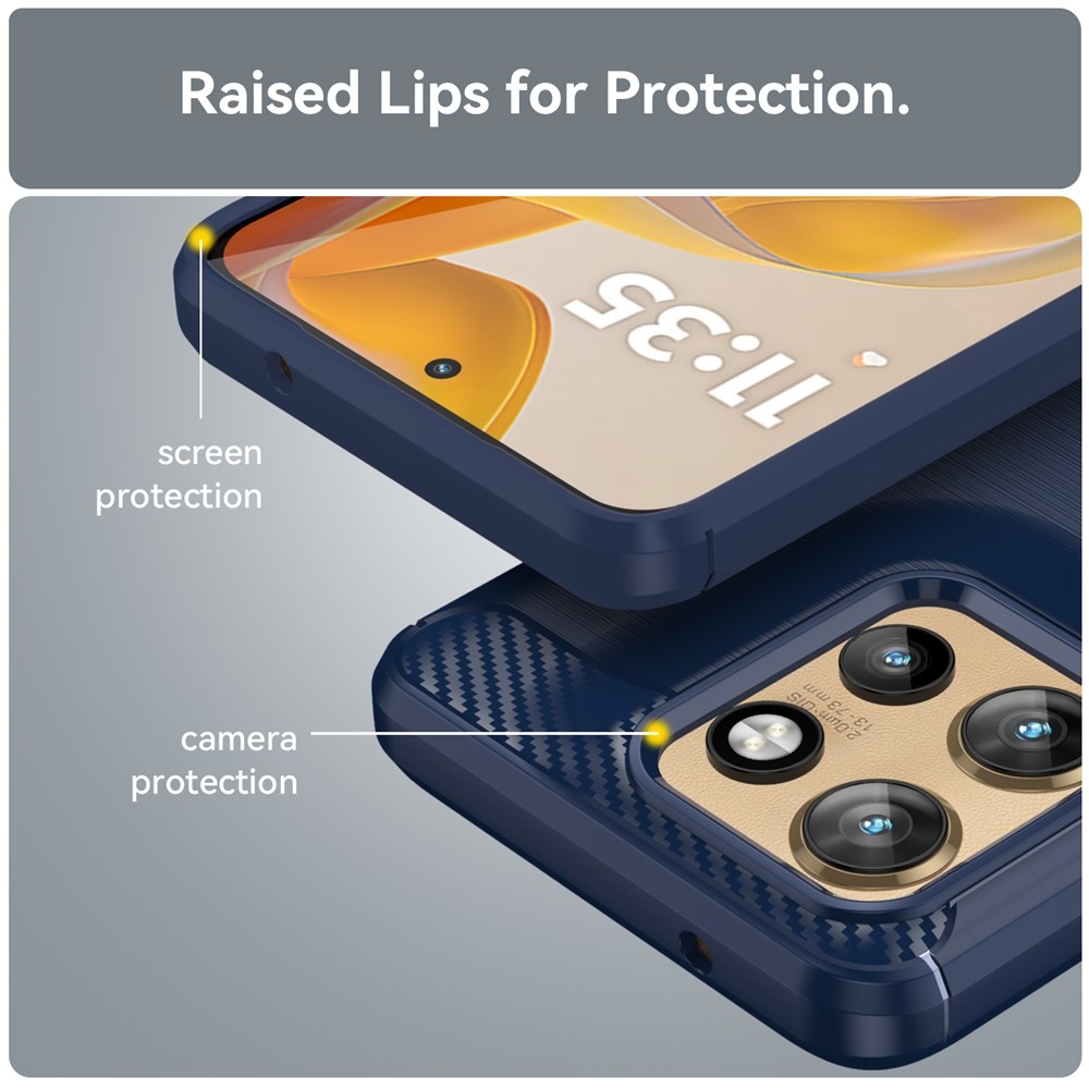 Carbon odolný gelový obal na Motorola Edge 60 Neo 5G/50 Neo 5G - modrý