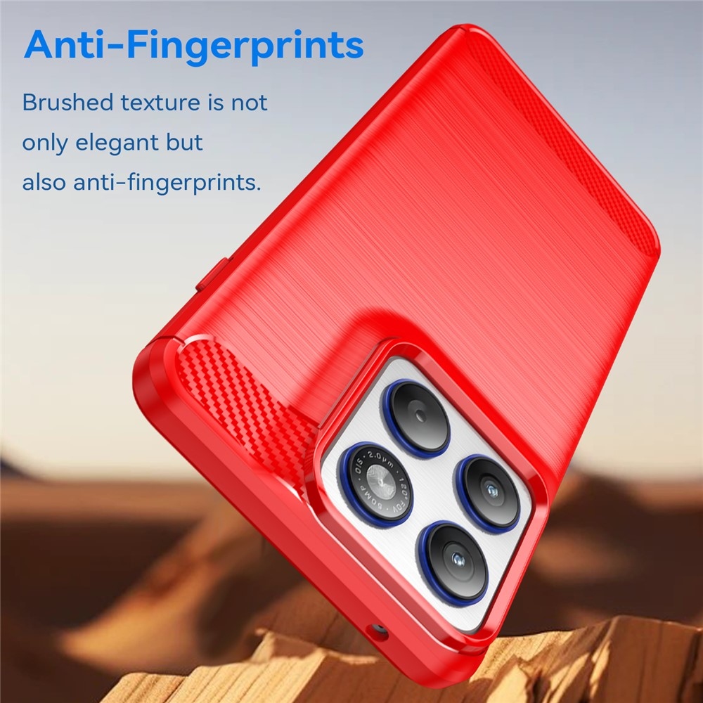 Carbon odolný gelový obal na Motorola Edge 70 5G - červený